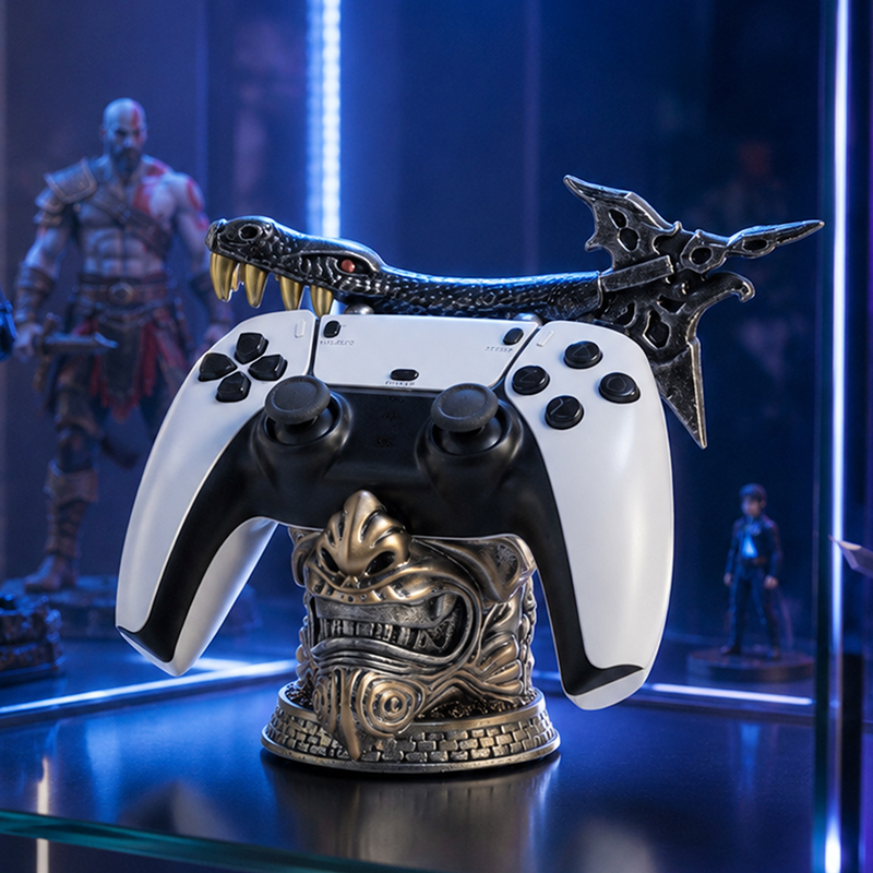 Gaming Accessories White - Kreativer Dämonen-Imitations-Harz-Spielcontroller-Ständer Passend für PS5 PS4