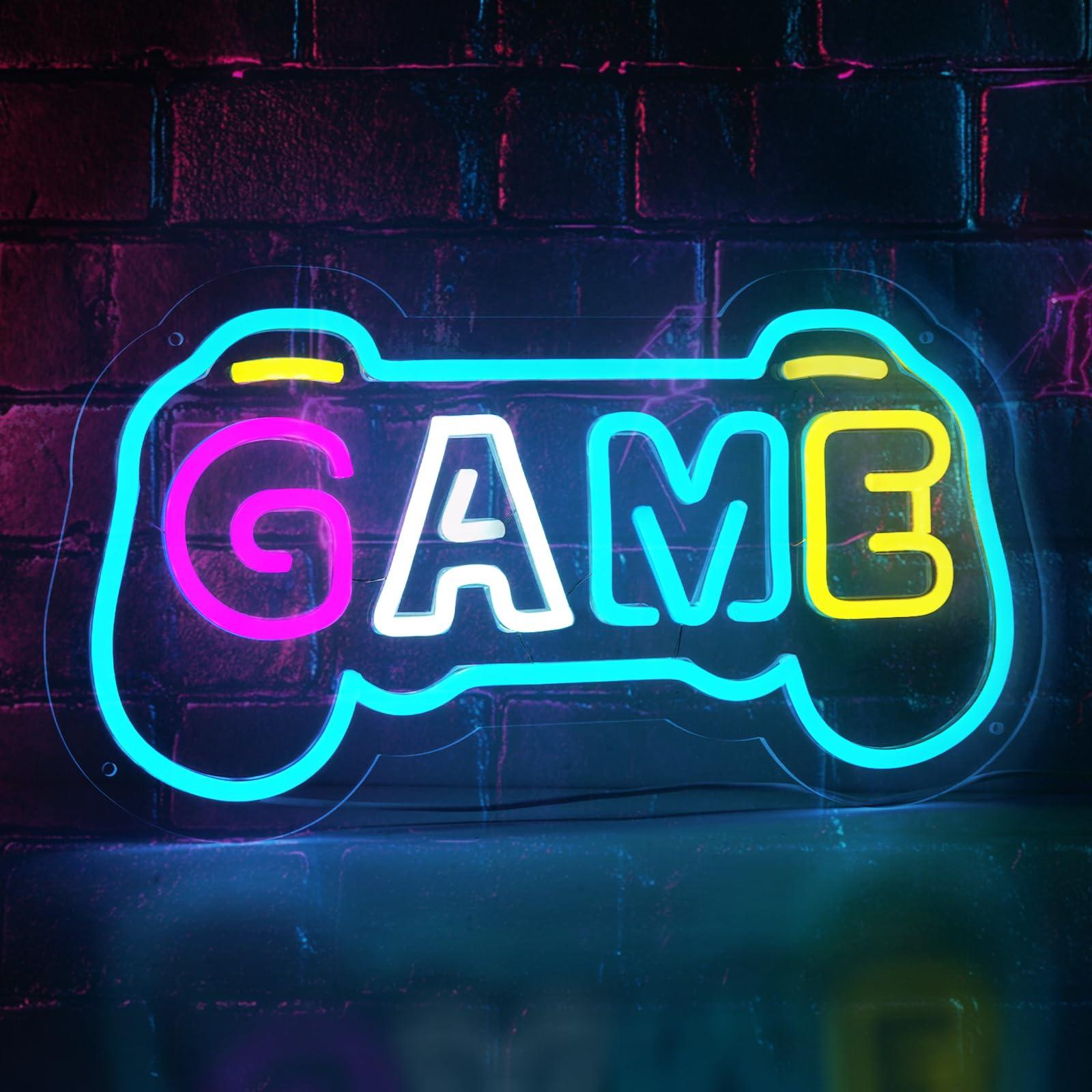 Gaming Accessories Boys - Gaming-Neon-Schild für Gamer-Zimmer-Dekoration Gamepad-Form USB-LED-Licht für