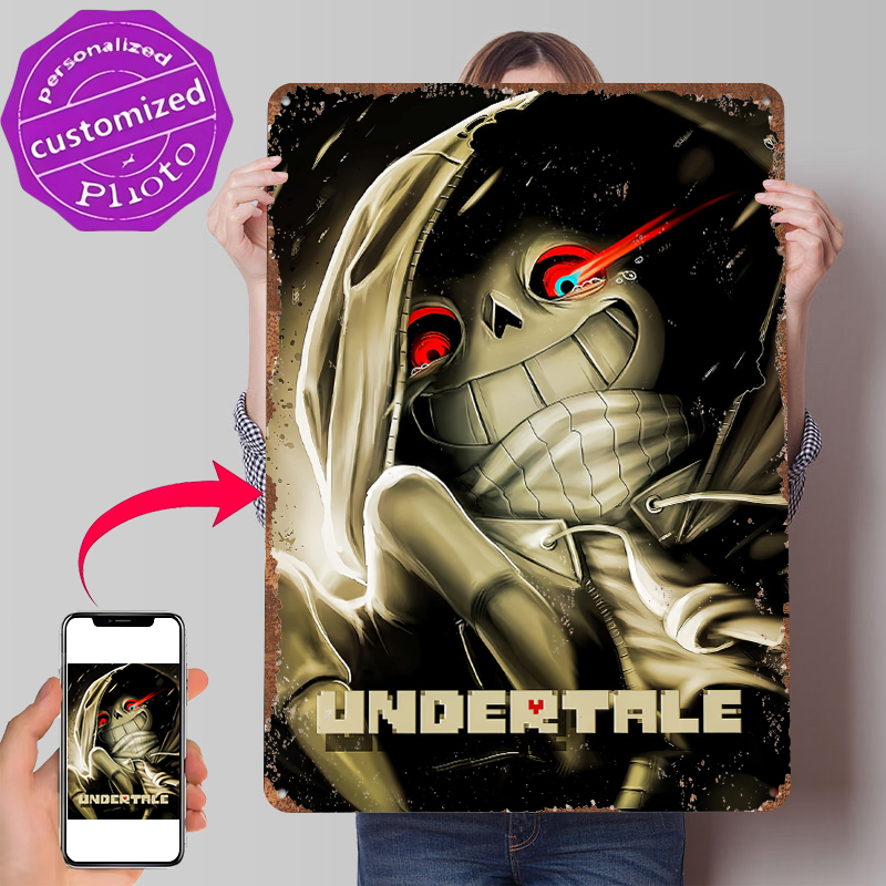 Gaming Accessories Europe - Undertale Poster, individuelle Vintage-Metallschilder, Wandkunst, Retro-Blechschild