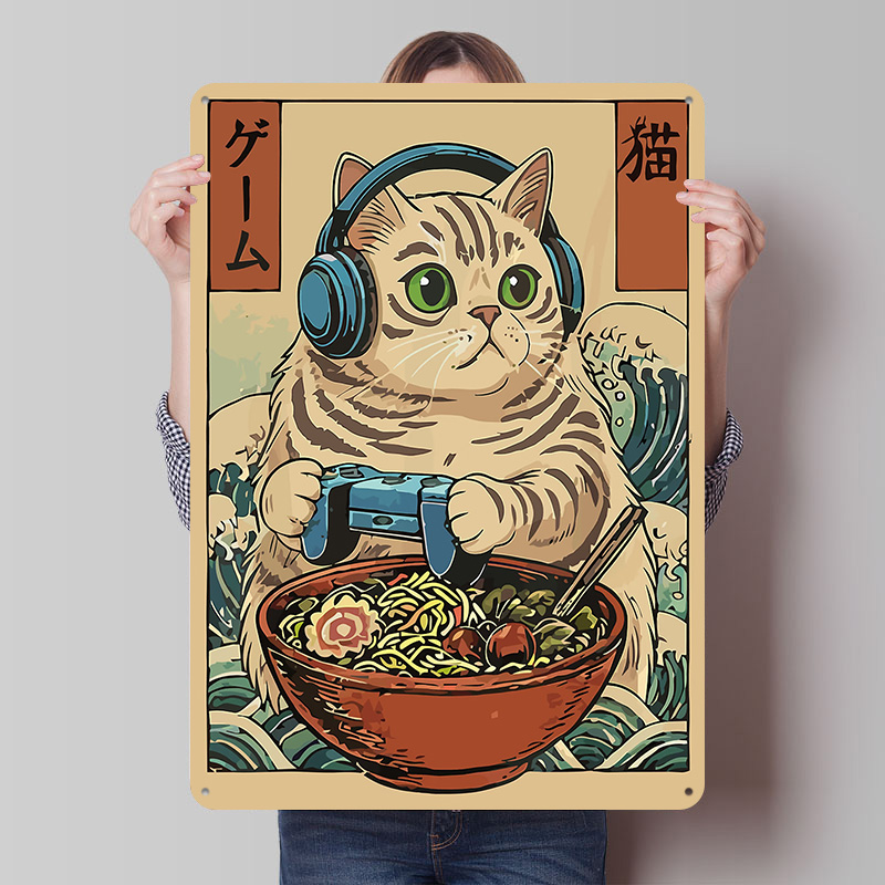 Gaming-Katze Ramen Blechschild – Gaming Accessories Europe Bewertung und Preis